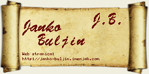 Janko Buljin vizit kartica